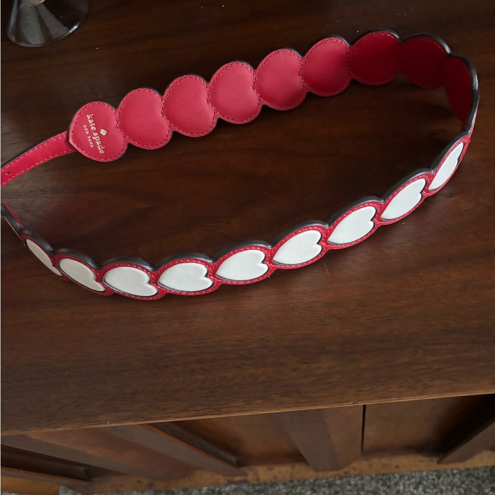 Kate Spade Leather Red and White Heart Bag Strap